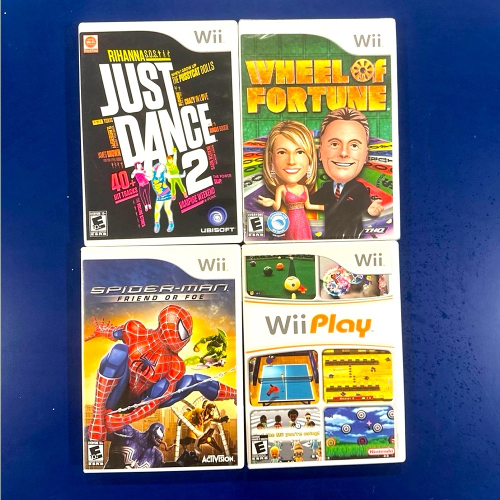 WII GAMES BUNDLE Just Dance WiiPlay Spiderman Wheel of Fortune ALL TESTED